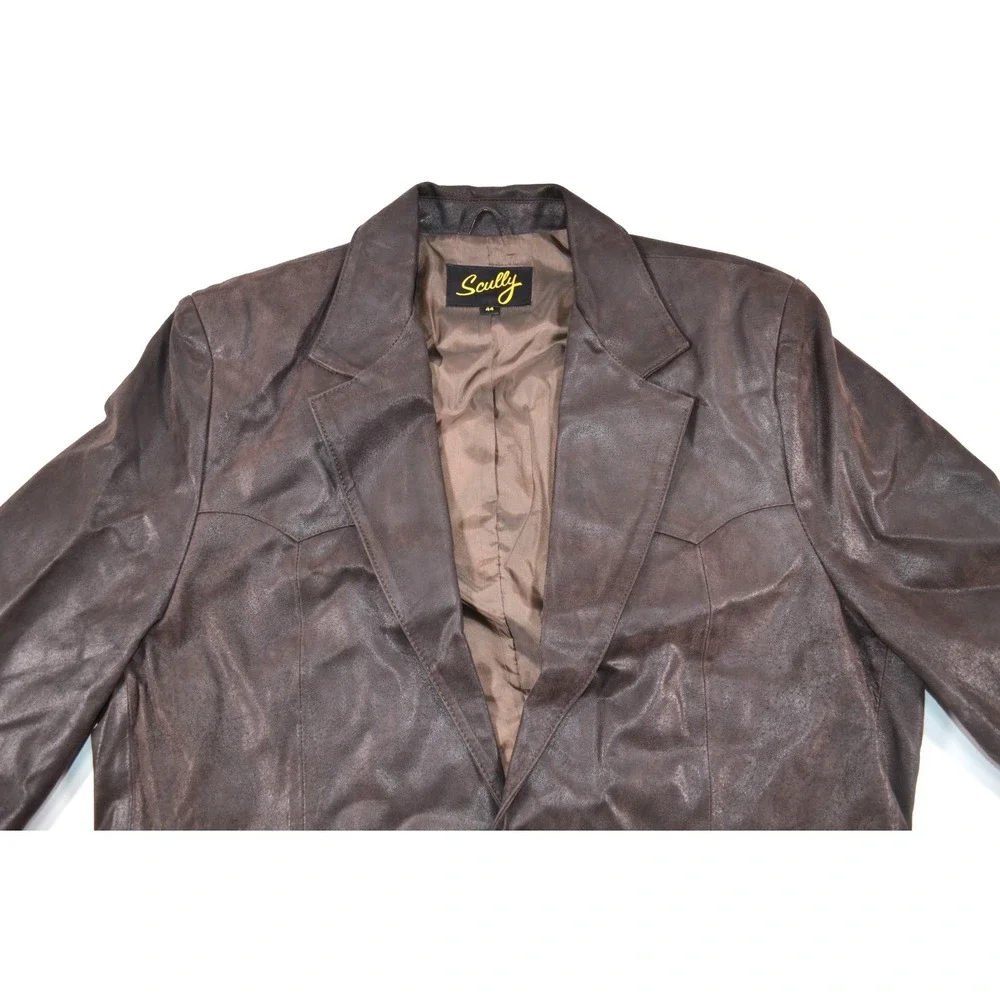 SCULLY‎ Chocalate Brown Western Leather Blazer Jacket Men's 44
